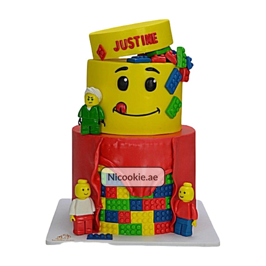 Colorful Lego Character Cake
