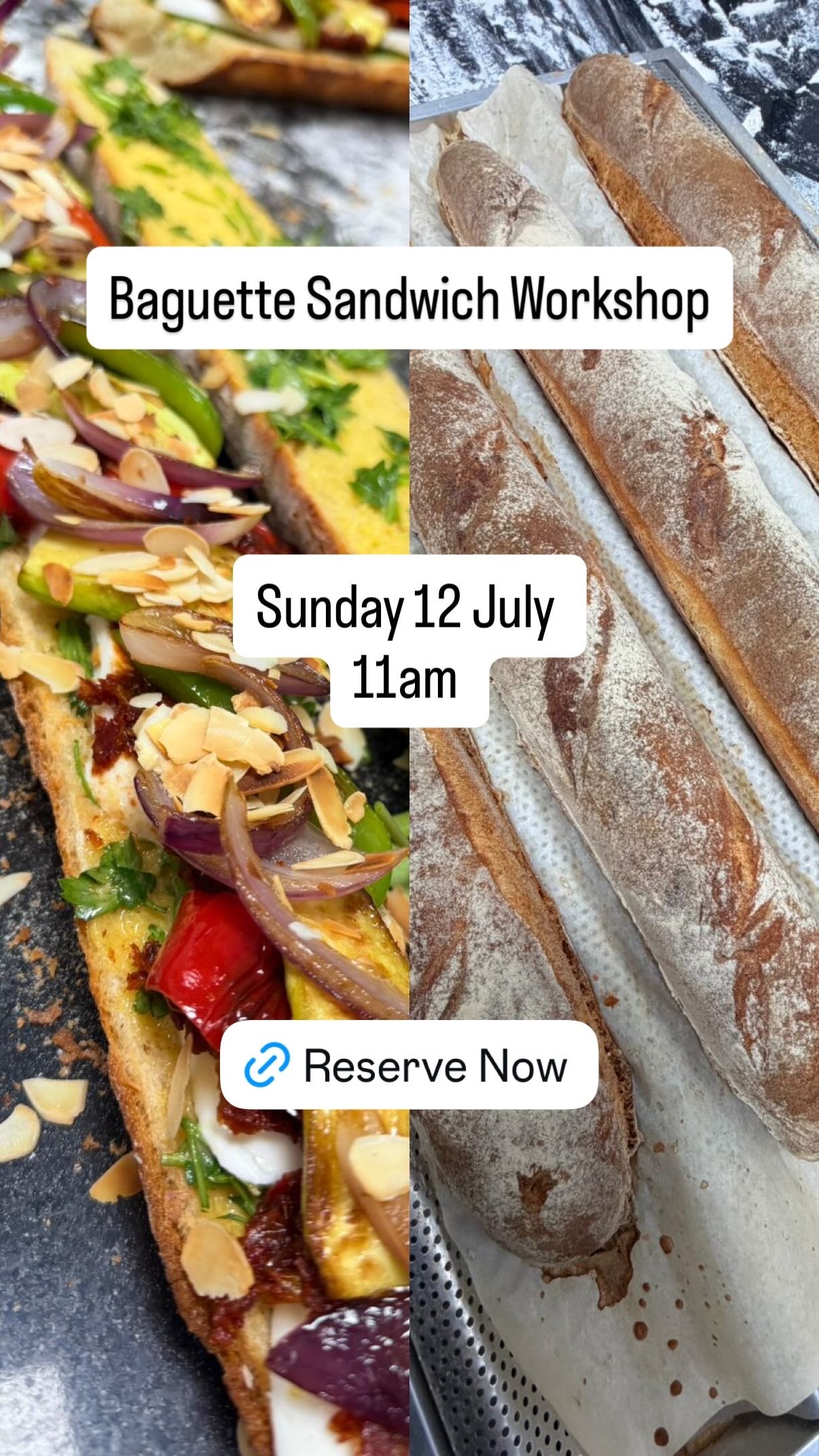 Baguette Brunch Sunday 12th July 11-2pm