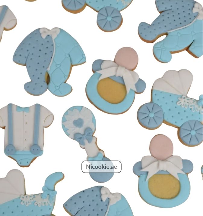 Baby Blue Carriage Cookies