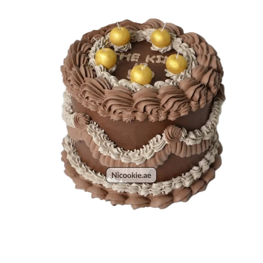 Chocolate Retro Swirl Birthday Cake