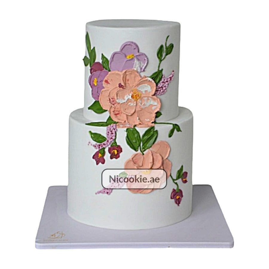 Elegant Floral Painted Cake