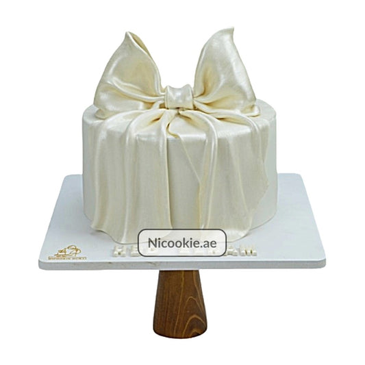 Ivory Satin Bow Cake