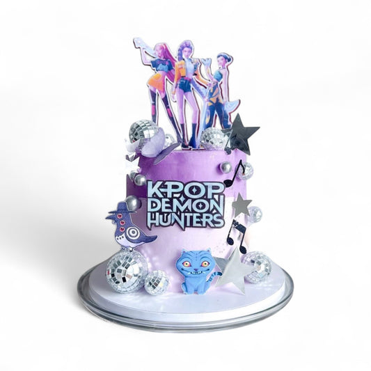 K-Pop Demon Hunters Purple Ombré Music Cake