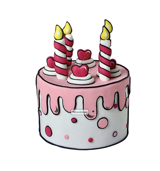 Pink Cherry Cartoon Charm Cake