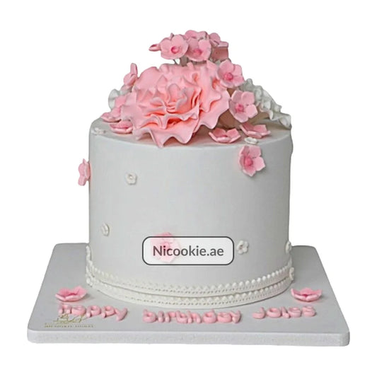 Pink Floral Birthday Cake
