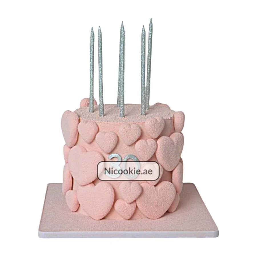 Pink Heart Velvet Cake