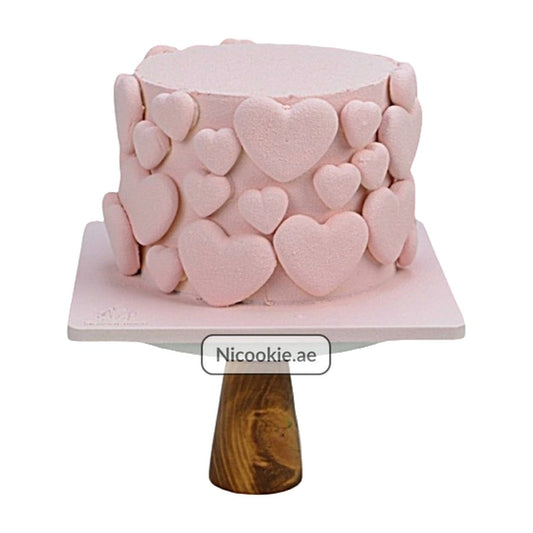 Pink Hearts Velvet Cake