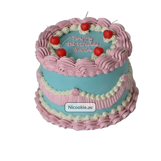 Retro Piped Cherry Cake