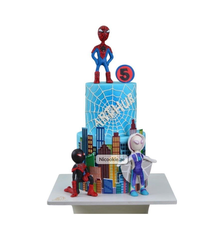Spiderverse Cityscape Cake
