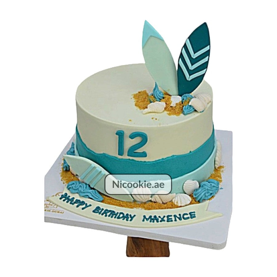 Surfboard Beach Cake