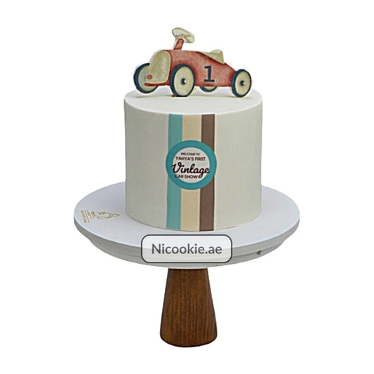 Vintage Car First Birthday Cake