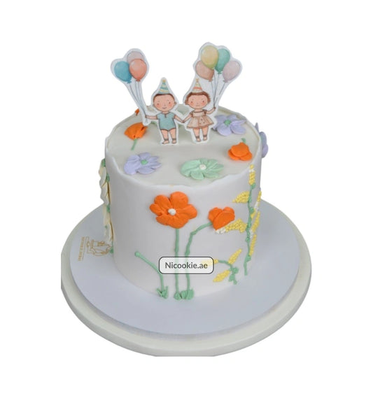 Whimsical Garden Party Cake