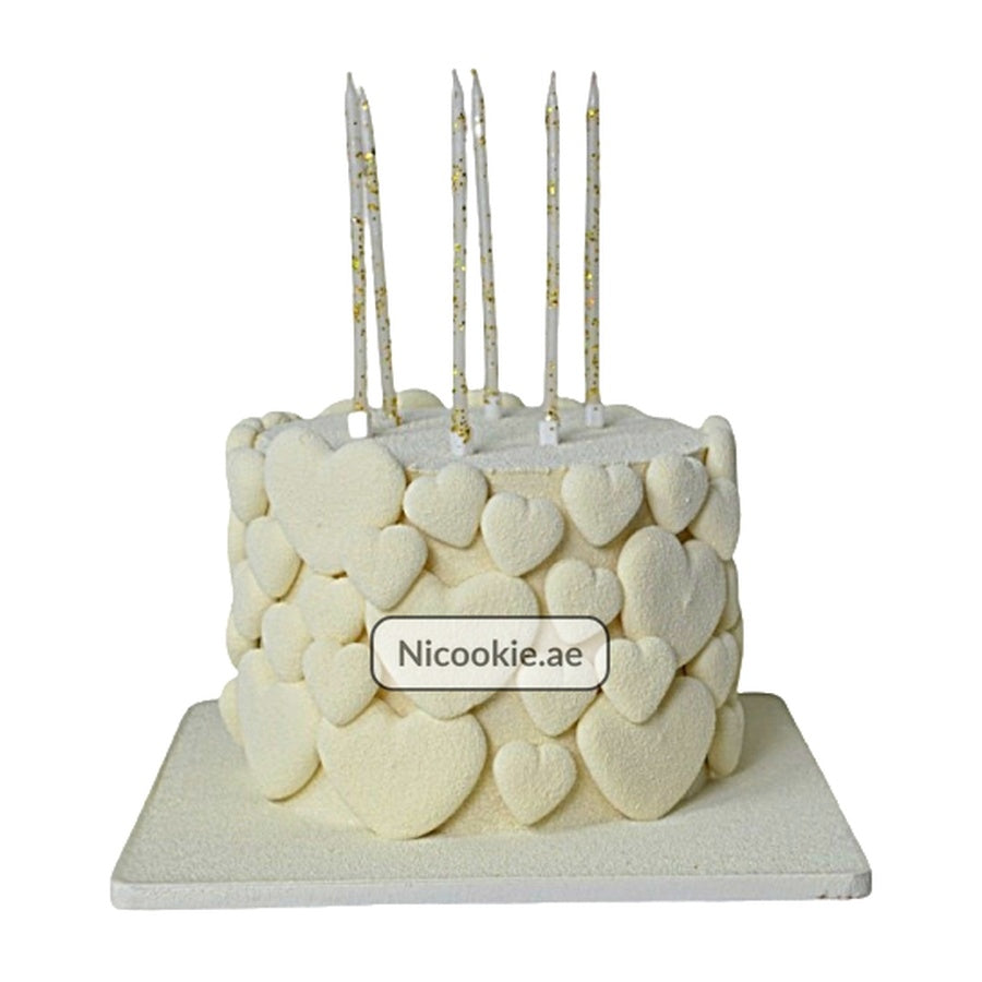 White Heart Velvet Cake